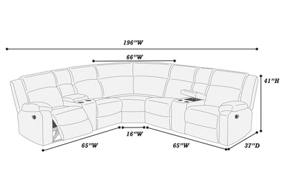 Sectional Sofa w Console Cup Holder 3pc Set Ash Color Luxurious – photo 7 of 7