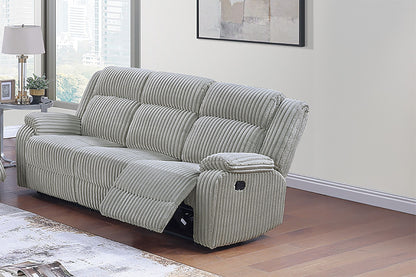 Motion Sofa Loveseat w Console And Recliner Chair Ash Color Fur Like – photo 2 of 20