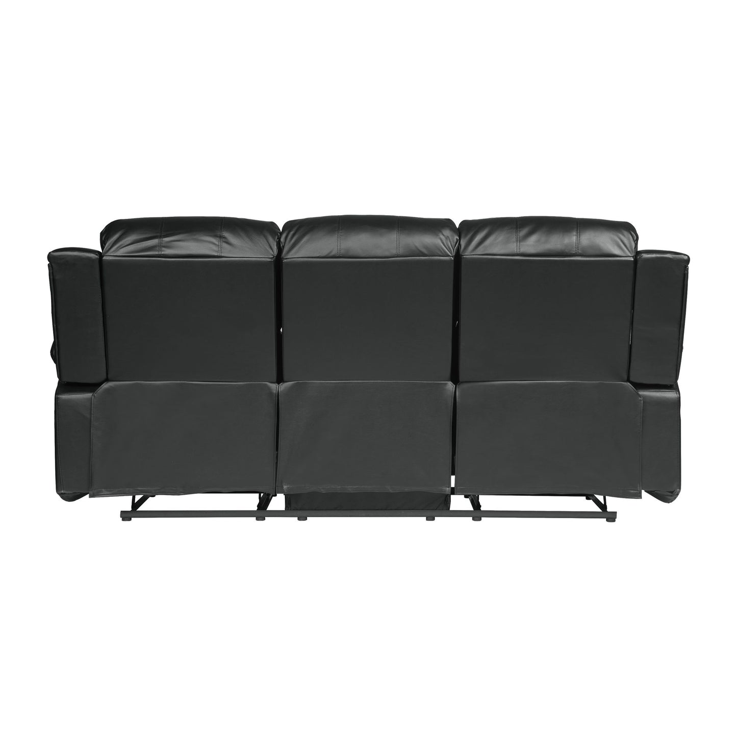 Comfortable Double Reclining Sofa 1pc Black Bonded Leather Match – photo 6 of 11