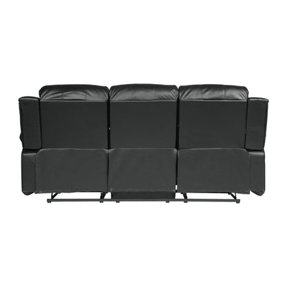 Comfortable Double Reclining Sofa 1pc Black Bonded Leather Match – photo 6 of 11
