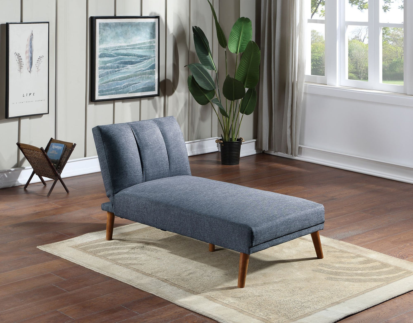 Navy Color Polyfiber 2pc Sectional Sofa Set Living Room Furniture – photo 3 of 17