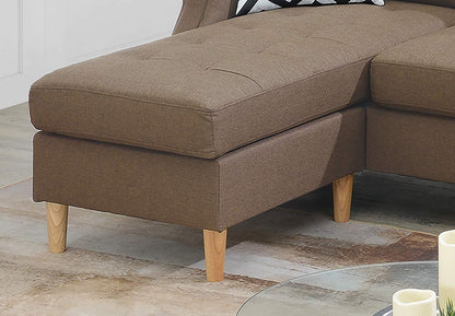 Living Room Corner Sectional Light Coffee Polyfiber Chaise sofa – photo 12 of 15