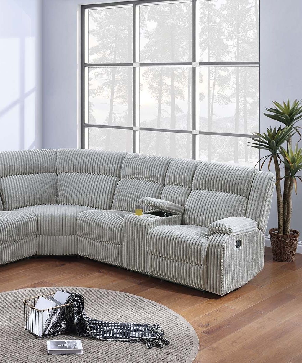 Sectional Sofa w Console Cup Holder 3pc Set Ash Color Luxurious – photo 4 of 7