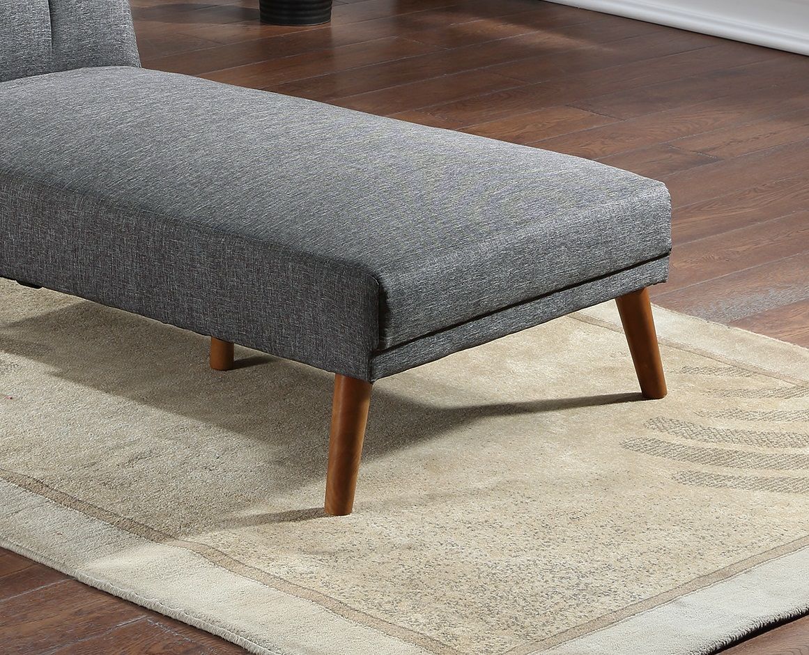 Blue Grey Polyfiber 1pc Adjustable Chaise Bed Living Room Solid wood – photo 4 of 8
