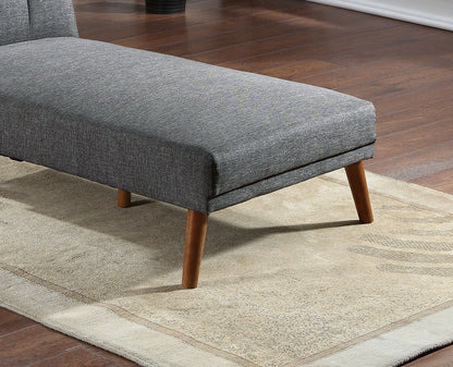 Blue Grey Polyfiber 1pc Adjustable Chaise Bed Living Room Solid wood – photo 4 of 8