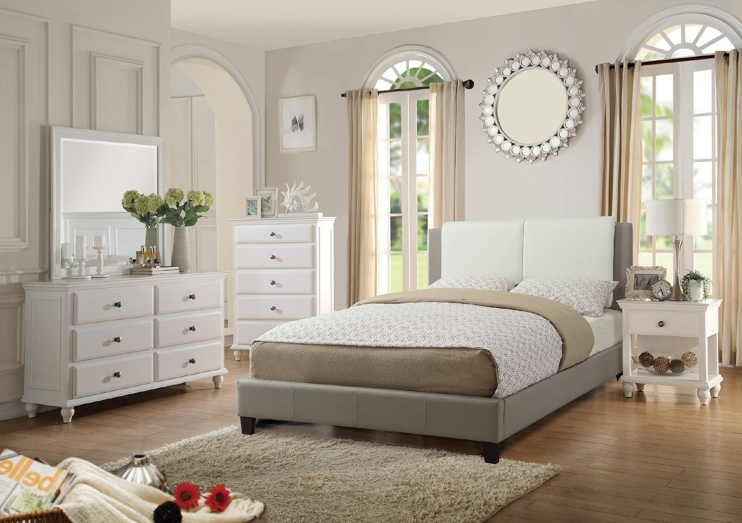 Modern Bedroom Nightstand White Color Wooden 1 Drawers And Shelf Bed – photo 12 of 14