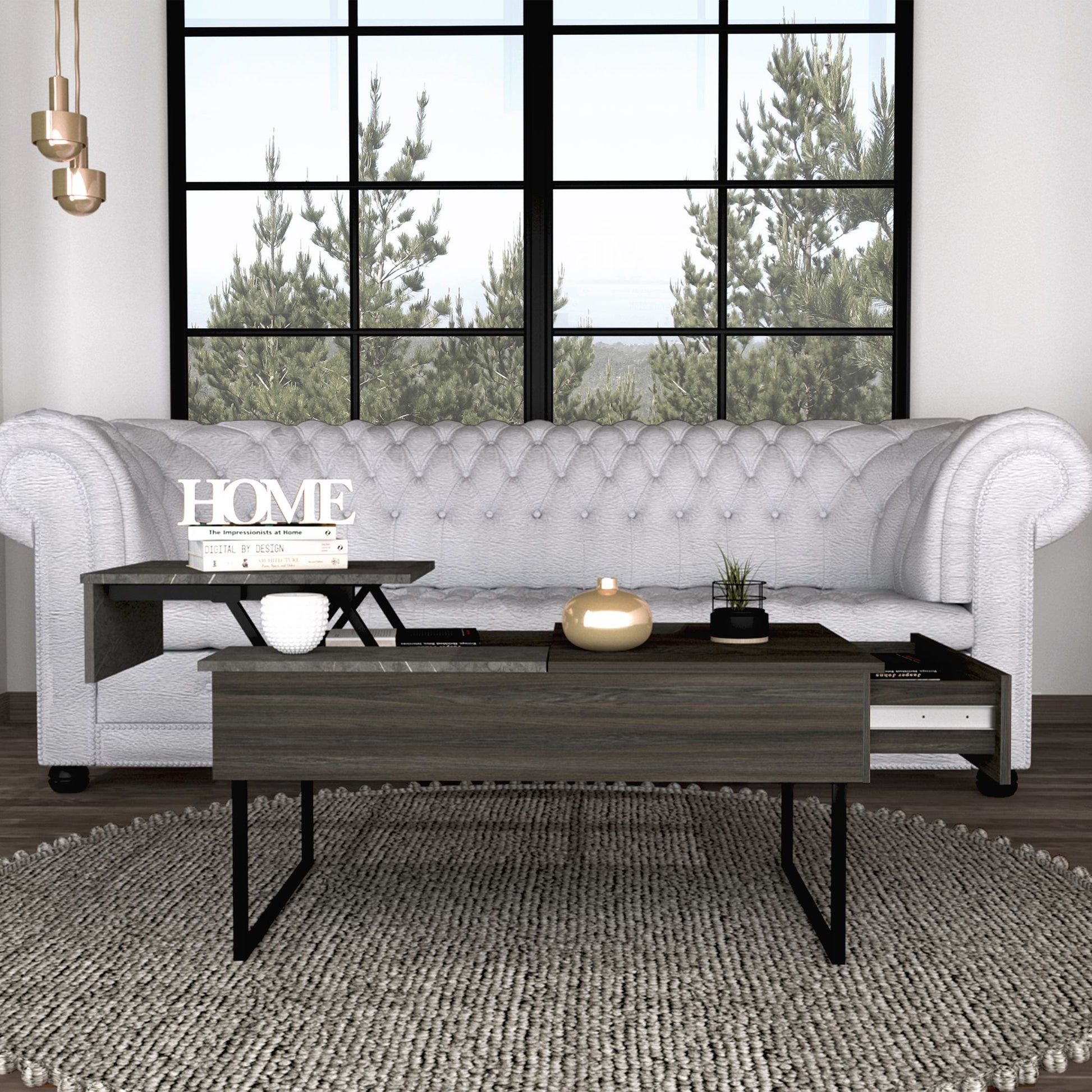 Westover Rectangle Lift Top Coffee Table Carbon Espresso and Onyx – photo 2 of 7