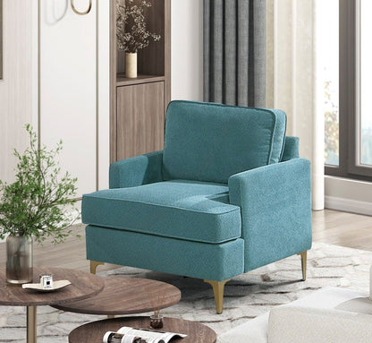 Modern Comfort Accent Chair 1pc Peacock Color Chenille Upholstery – photo 10 of 12