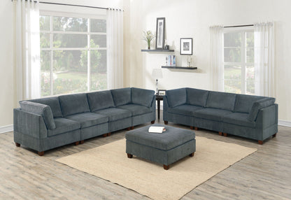 Living Room Furniture Grey Chenille Modular Sofa Set 8pc Set Large – photo 1 of 20