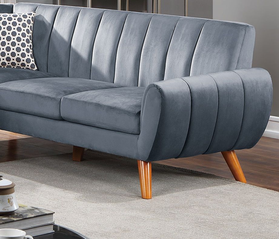 Contemporary 2-Pcs Sectional Set Living Room Furniture Dark Gray – photo 9 of 10