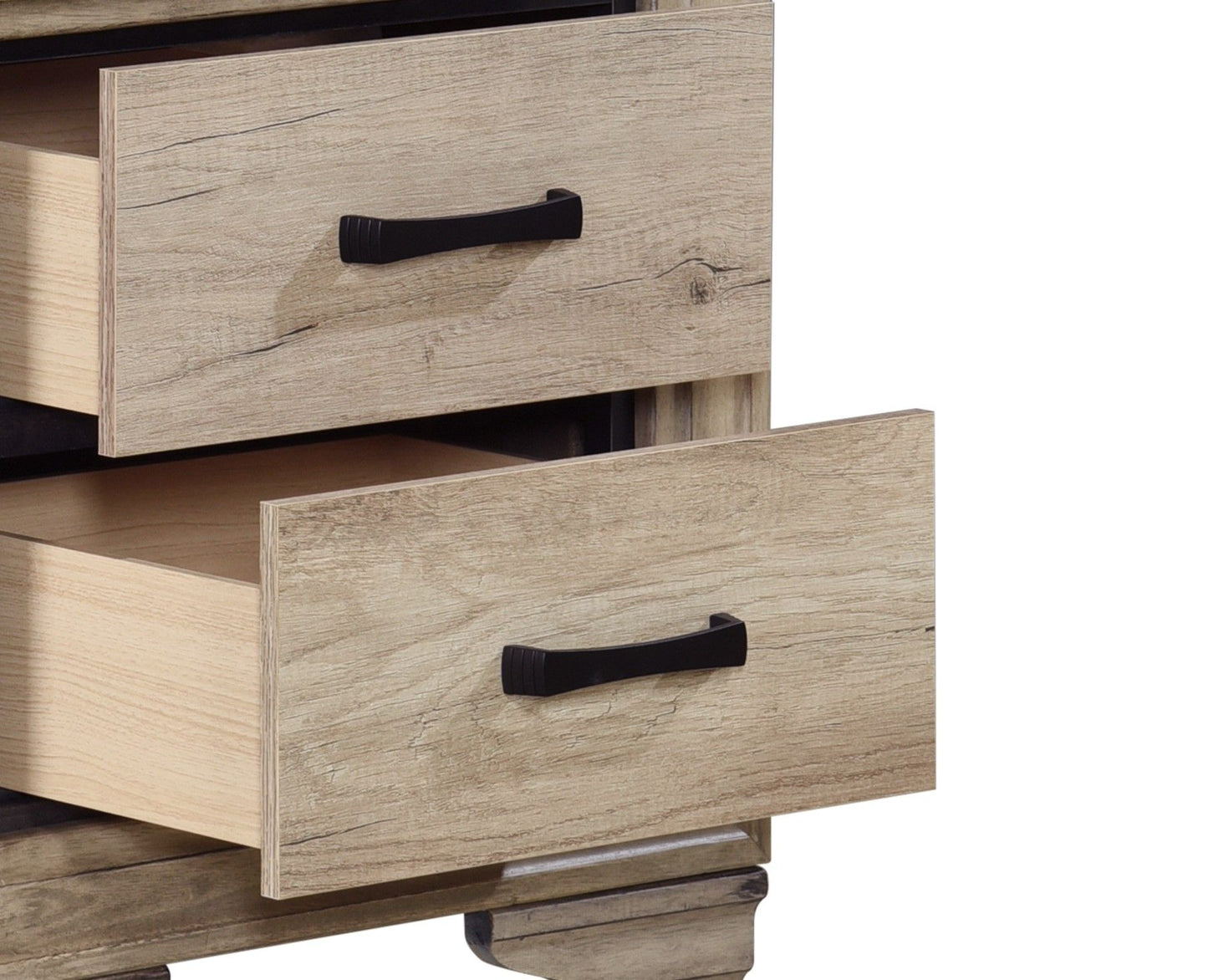 Contemporary Bedroom Furniture 1pc Nightstand of Drawers Natural – photo 5 of 8