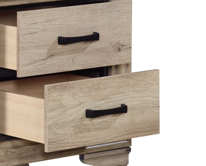 Contemporary Bedroom Furniture 1pc Nightstand of Drawers Natural – photo 5 of 8