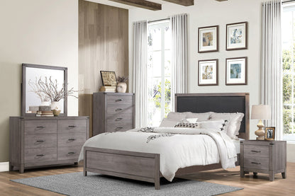 Brownish Gray Finish 1pc Nightstand Melamine Laminate 2x Drawers Dark – photo 7 of 7