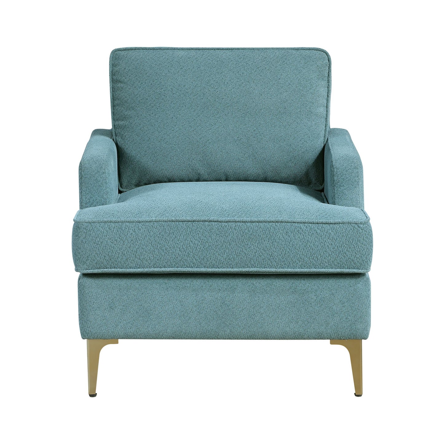 Modern Comfort Accent Chair 1pc Peacock Color Chenille Upholstery – photo 2 of 12