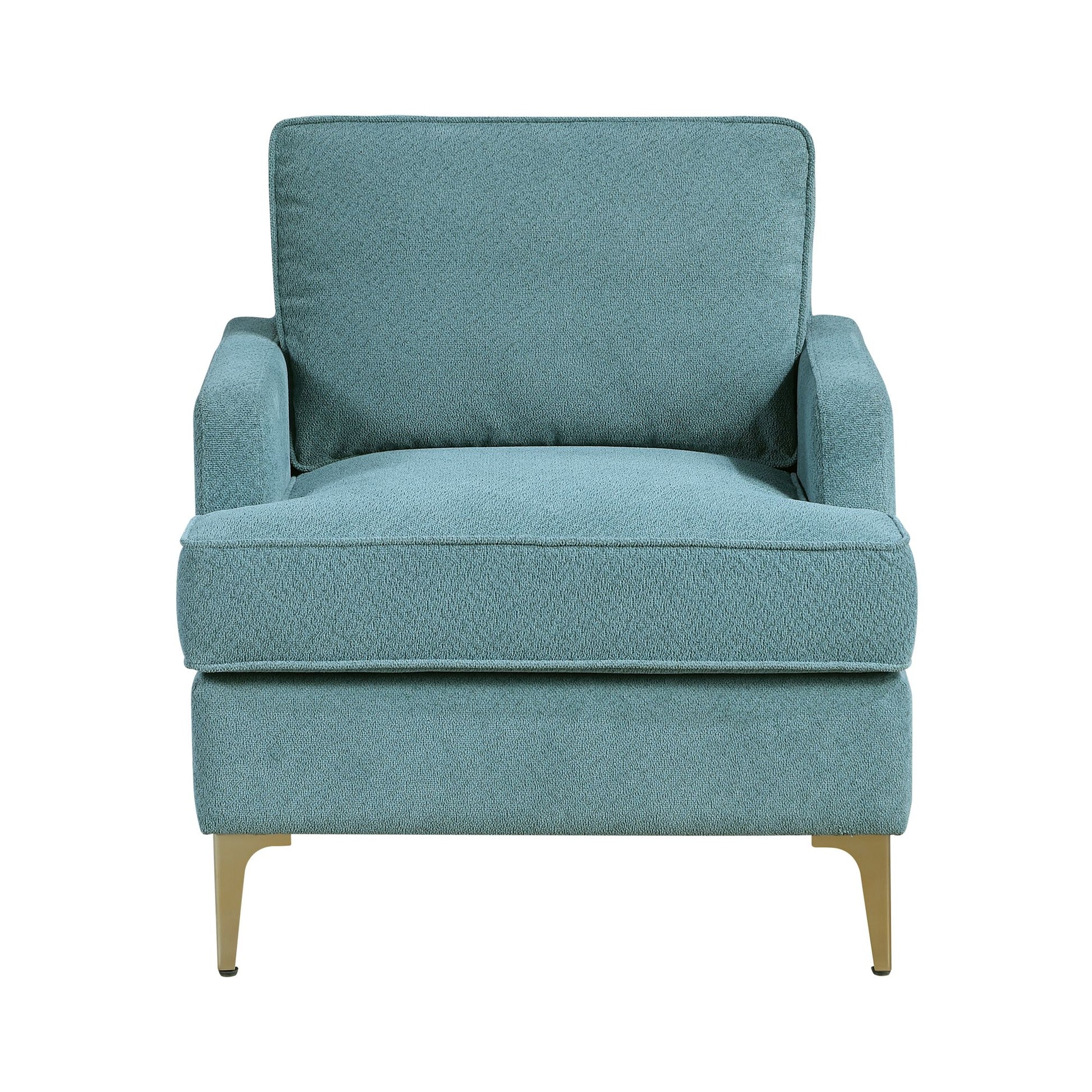 Modern Comfort Accent Chair 1pc Peacock Color Chenille Upholstery – photo 2 of 12