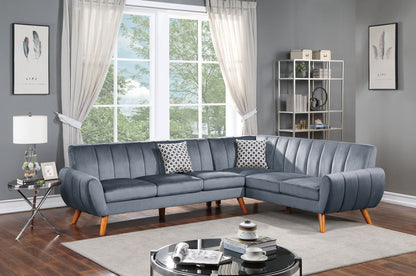 Contemporary 2-Pcs Sectional Set Living Room Furniture Dark Gray – photo 1 of 10