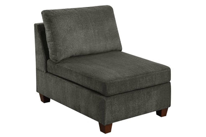 Living Room Furniture Gray Chenille Modular Sectional 7pc Set Modular – photo 10 of 18