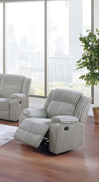 Motion Sofa Loveseat w Console And Recliner Chair Ash Color Fur Like – photo 9 of 20