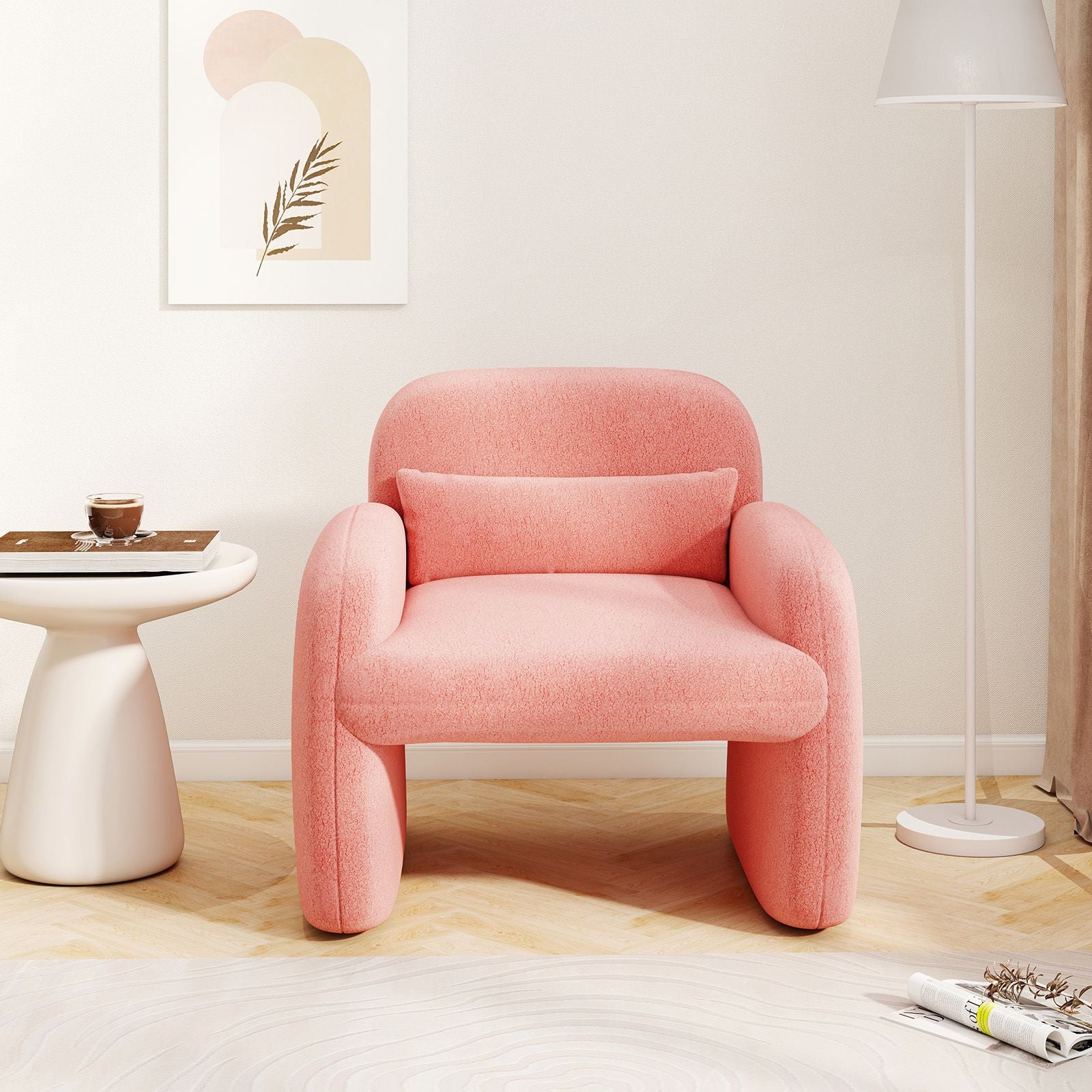 Modern Accent Chair with Waist Pillow and Armrests for Living Room – photo 23 of 27