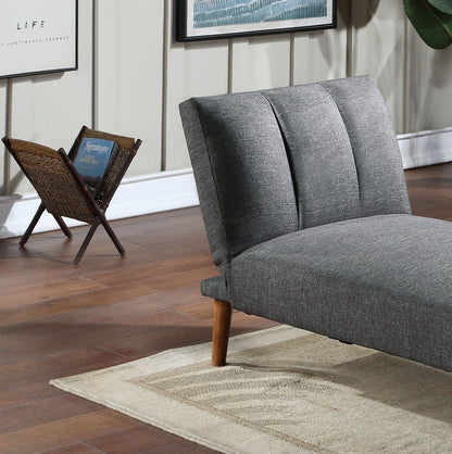 Blue Grey Polyfiber 1pc Adjustable Chaise Bed Living Room Solid wood – photo 3 of 8