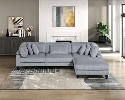 Living Room Furniture 4-Piece Modular Sectional Sofa Set Gray – photo 1 of 20