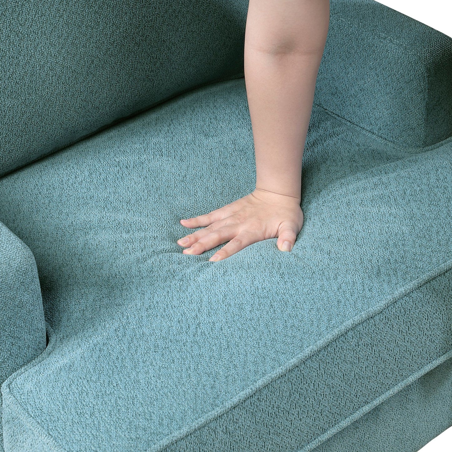 Modern Comfort Accent Chair 1pc Peacock Color Chenille Upholstery – photo 5 of 12