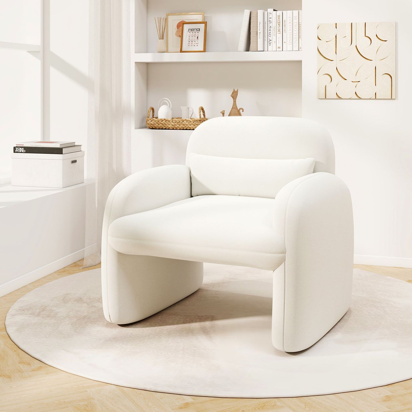 Modern Accent Chair with Waist Pillow and Armrests for Living Room – photo 12 of 27