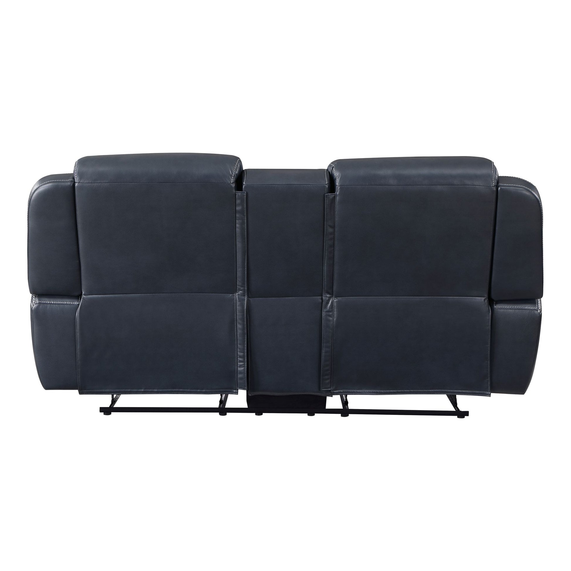 Modern Living Room Furniture 2pc Reclining Sofa Set Blue Breathable – photo 13 of 14