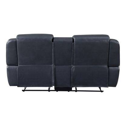 Modern Living Room Furniture 2pc Reclining Sofa Set Blue Breathable – photo 13 of 14