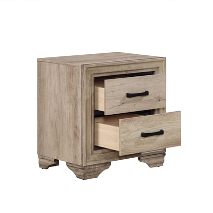 Contemporary Bedroom Furniture 1pc Nightstand of Drawers Natural – photo 4 of 8