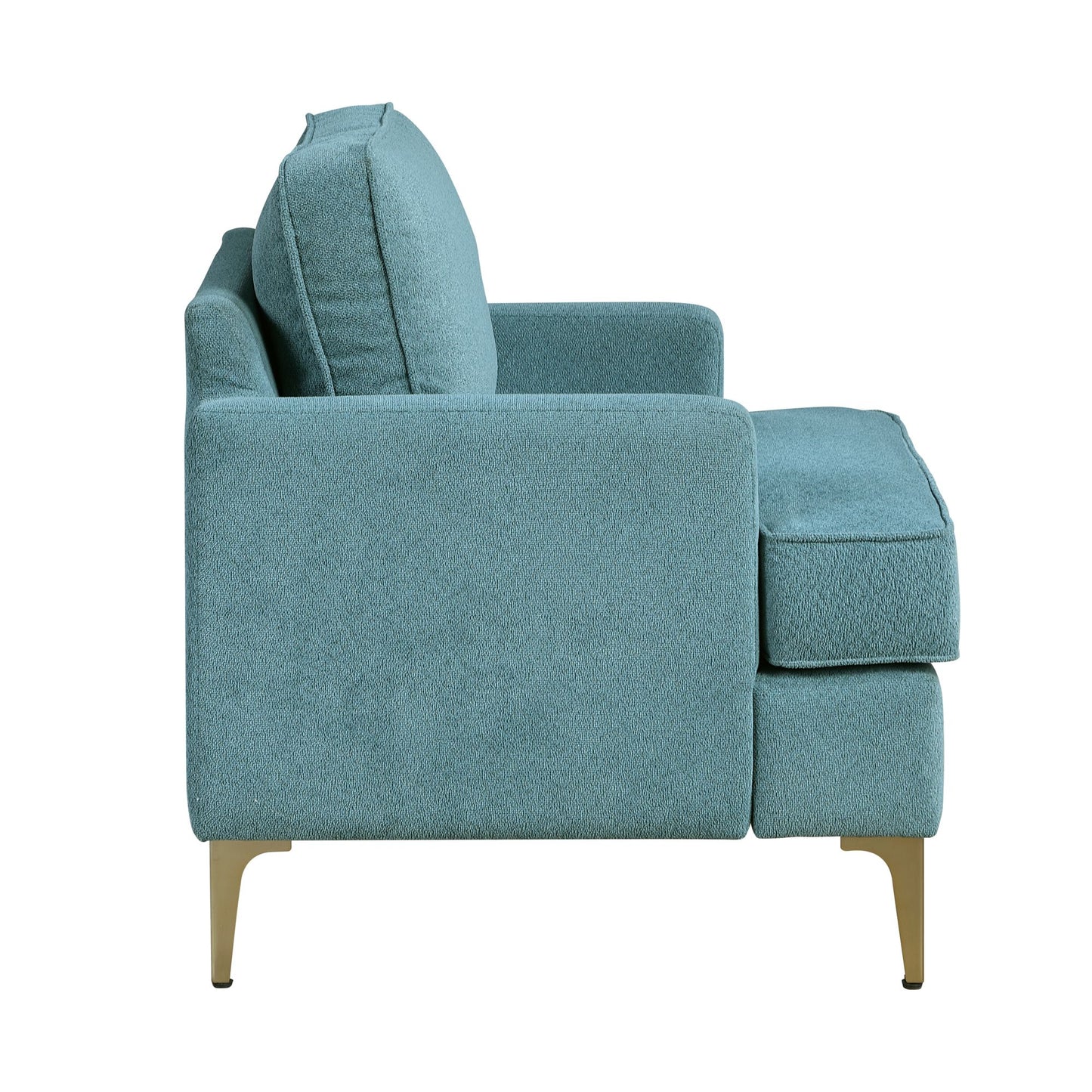 Modern Comfort Accent Chair 1pc Peacock Color Chenille Upholstery – photo 6 of 12