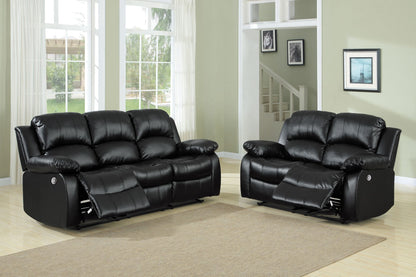 Comfortable Double Reclining Sofa 1pc Black Bonded Leather Match – photo 9 of 11