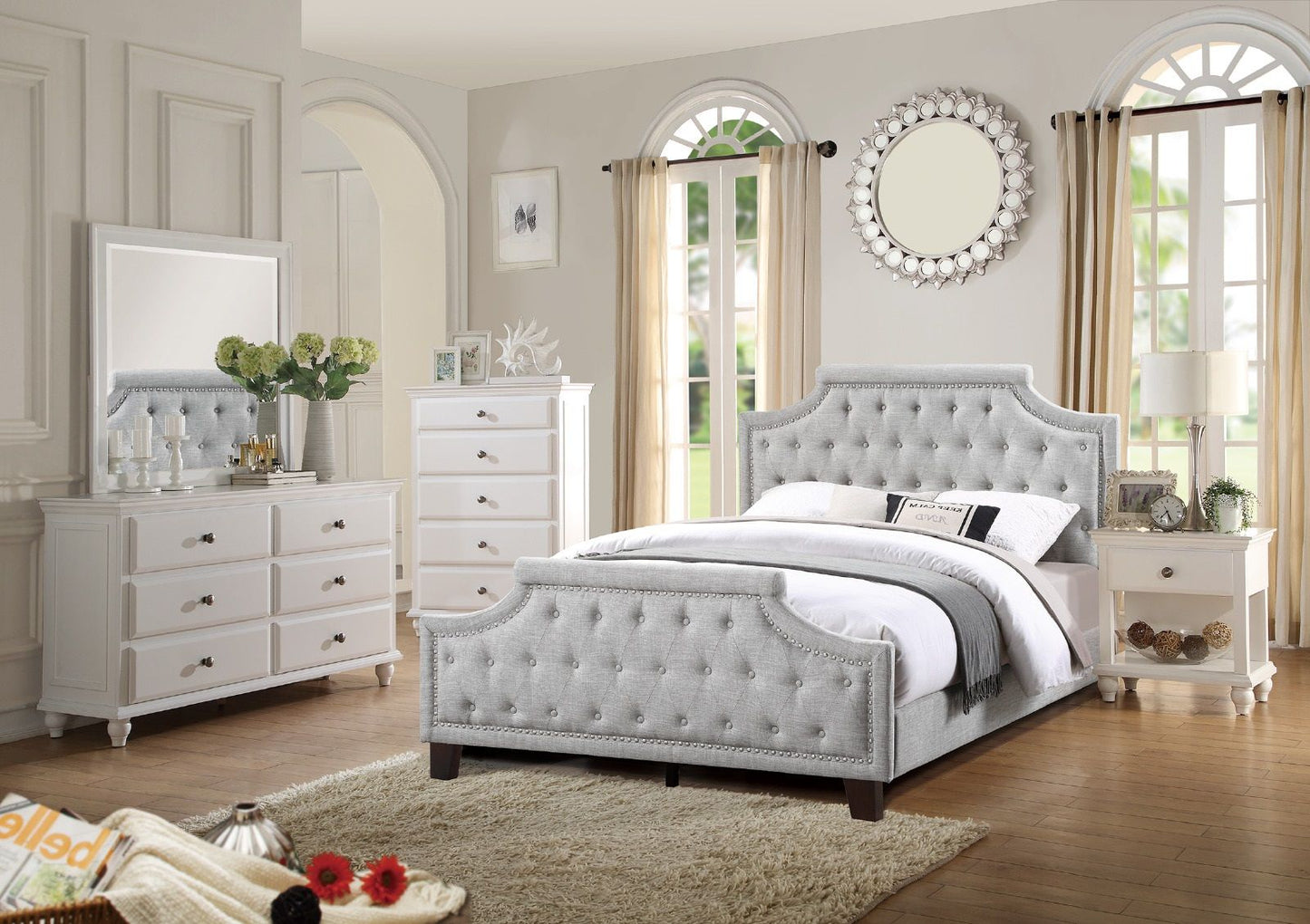 Modern Bedroom Nightstand White Color Wooden 1 Drawers And Shelf Bed – photo 13 of 14