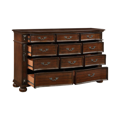 Classic Traditional 1pc Dresser of 11 Drawers Cherry Finish Formal – photo 3 of 6