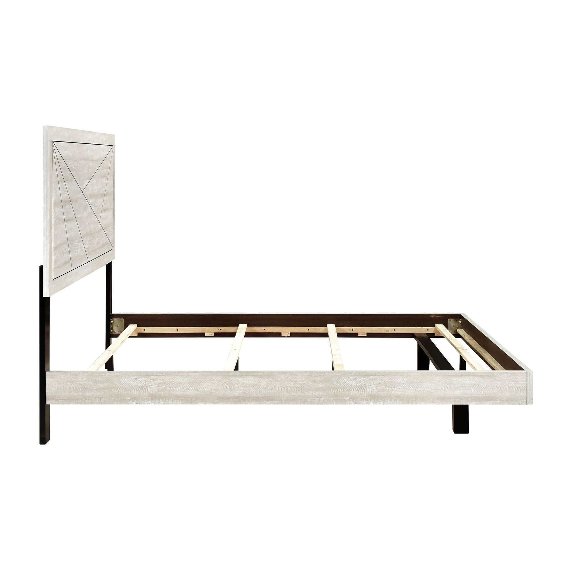 Contemporary Gray Oak Finish Queen Bed Durable Wooden Bedroom – photo 8 of 11