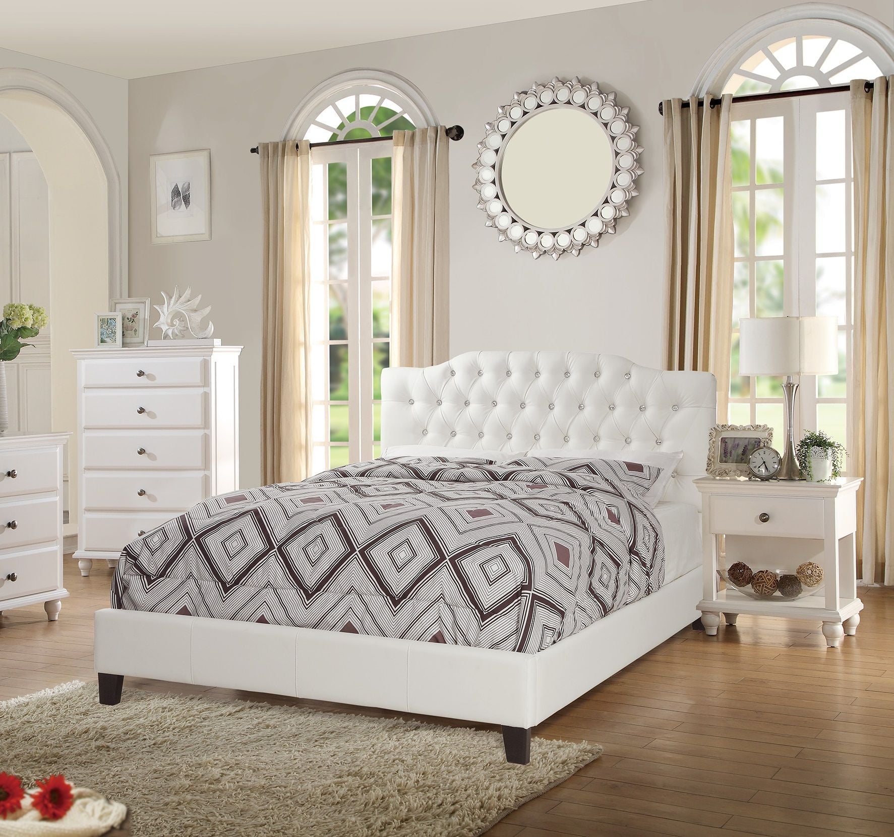 Modern Bedroom Nightstand White Color Wooden 1 Drawers And Shelf Bed – photo 14 of 14
