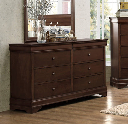 Brown Cherry Finish Louis Phillipe Style Bedroom Furniture – photo 6 of 7
