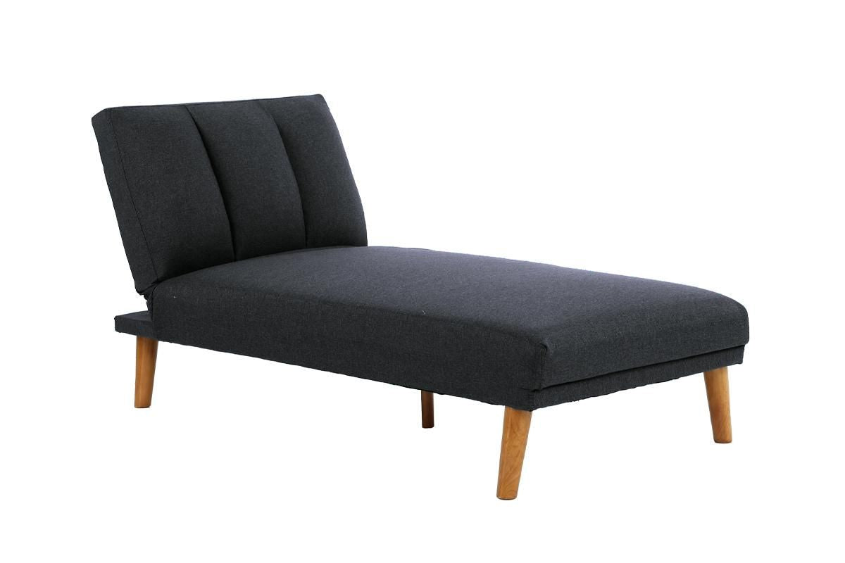 Black Polyfiber Adjustable Chaise Bed Living Room Solid wood Legs – photo 6 of 8