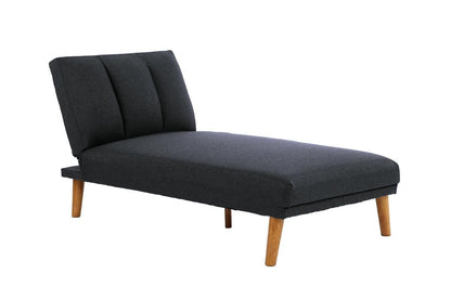 Black Polyfiber Adjustable Chaise Bed Living Room Solid wood Legs – photo 6 of 8