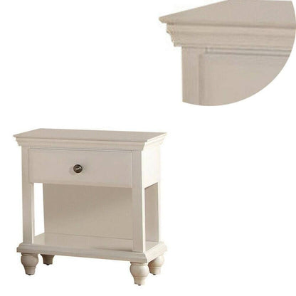 Modern Bedroom Nightstand White Color Wooden 1 Drawers And Shelf Bed – photo 8 of 14