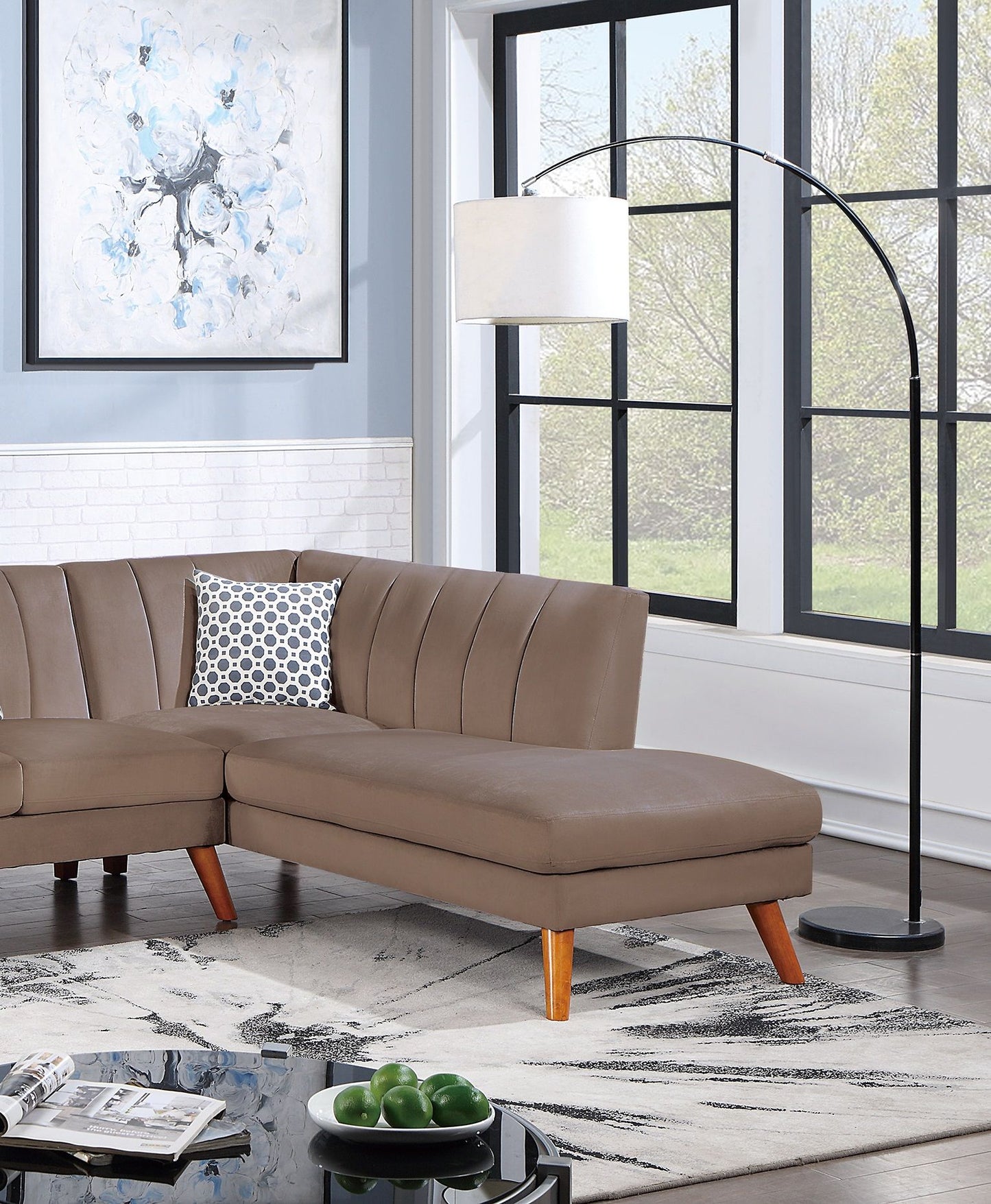 Contemporary 2-Pcs Sectional Set Living Room Furniture Light Brown – photo 3 of 10