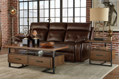 Contemporary Design Unique Frame 1pc Coffee Table with Drawers Walnut – photo 6 of 6