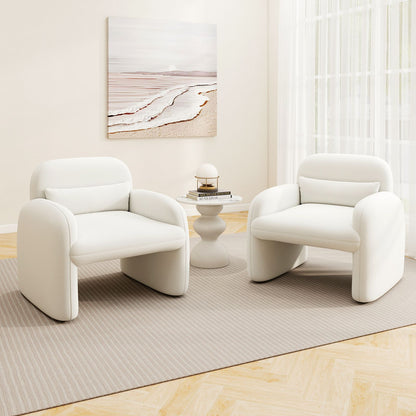 Modern Accent Chair with Waist Pillow and Armrests for Living Room – photo 16 of 27