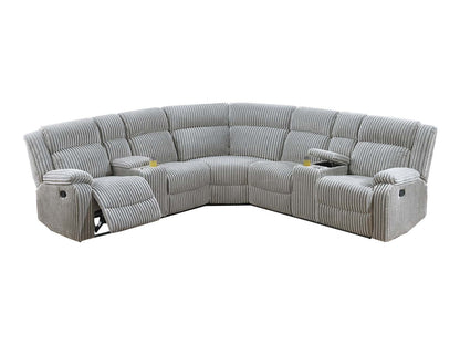 Sectional Sofa w Console Cup Holder 3pc Set Ash Color Luxurious – photo 2 of 7