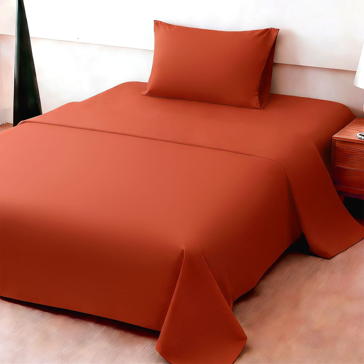 Brushed Microfiber Sheet Set – Ultra-Soft 4-Piece in 8 Colors – Orange