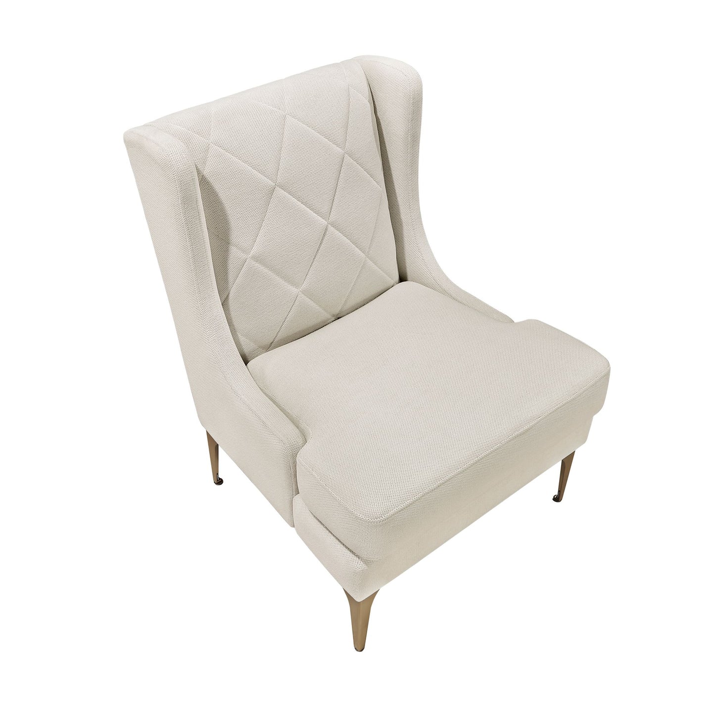 Modern Luxury Taupe Chenille Upholstery Wingback Accent Chair – photo 4 of 11