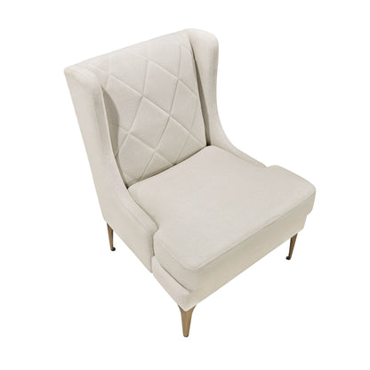 Modern Luxury Taupe Chenille Upholstery Wingback Accent Chair – photo 4 of 11