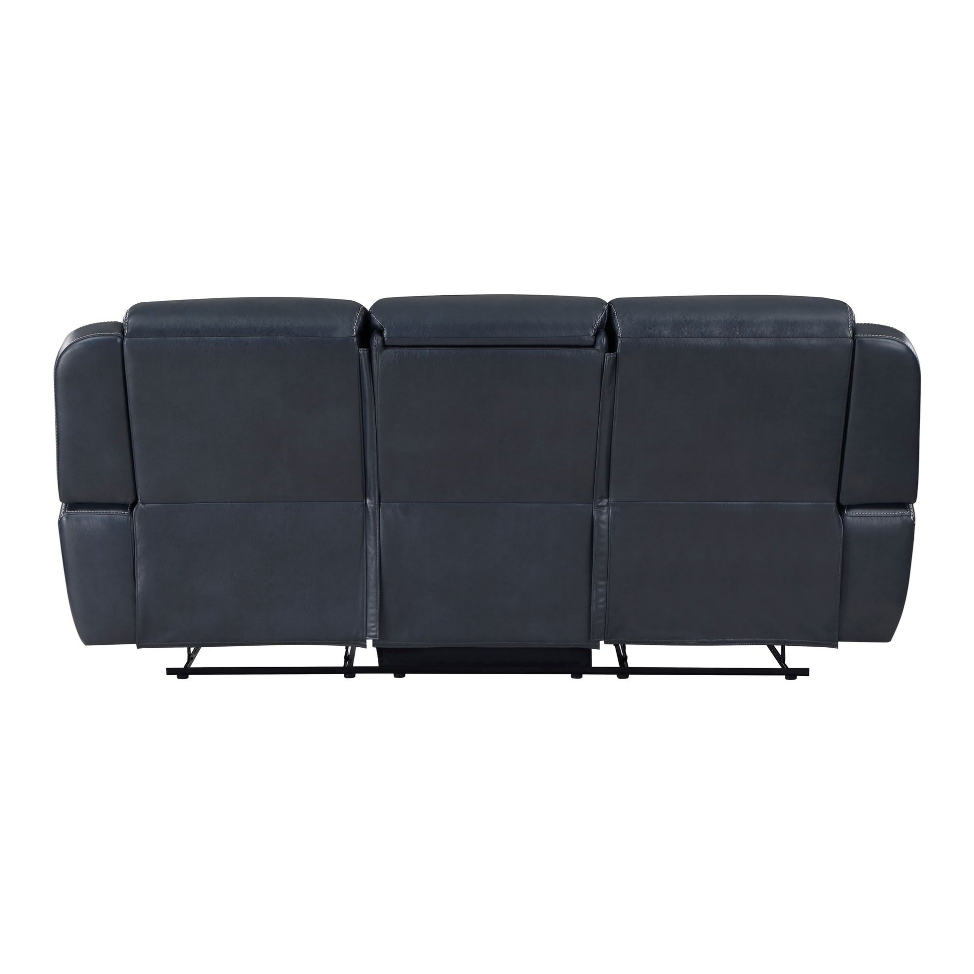 Modern Living Room Furniture 2pc Reclining Sofa Set Blue Breathable – photo 12 of 14