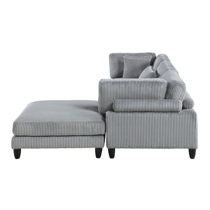 Living Room Furniture 4-Piece Modular Sectional Sofa Set Gray – photo 5 of 20
