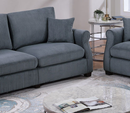 Classic Living Room 2pc Sofa Set Dark Gray Corduroy Sofa Loveseat – photo 5 of 10